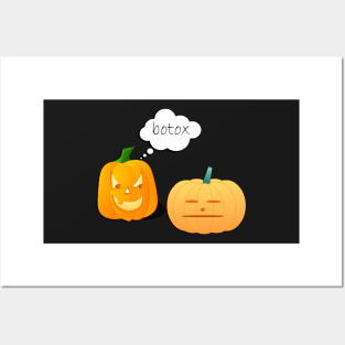 Halloween Funny Pumpkin Faces, Botox Fall Gifts Posters and Art